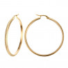 Hammered Hoop Earrings 45mm Steel Gold bobijoo