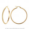 Hammered Hoop Earrings 45mm Steel Gold bobijoo