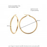 Hammered Hoop Earrings 45mm Steel Gold bobijoo