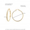 Chiselled Hoop Earrings 40mm Steel Gold bobijoo