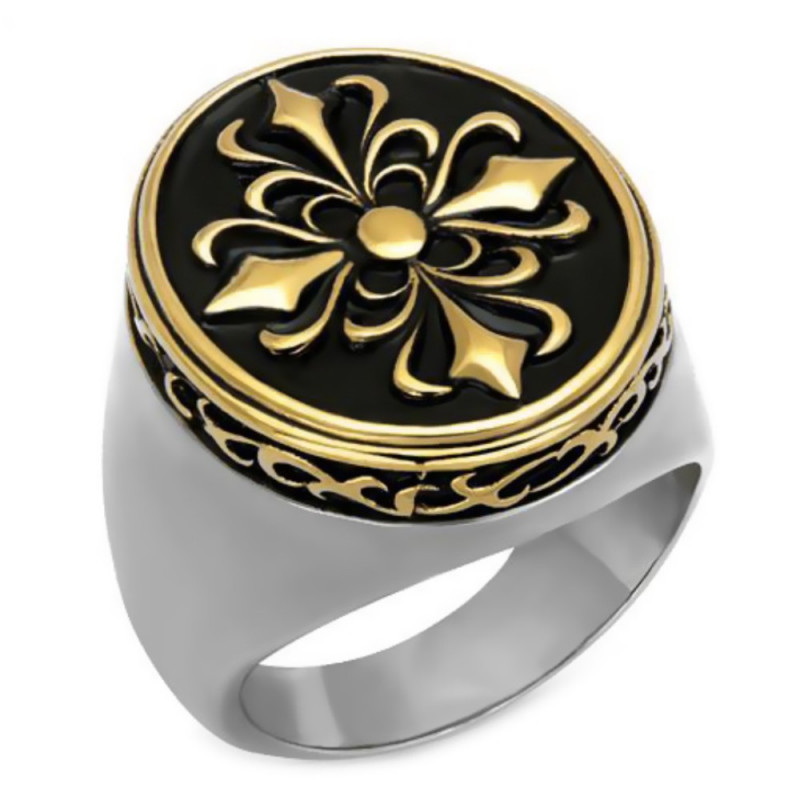 BOBIJOO Jewelry - Ring Signet ring Fleur de Lys Templar - 28,90