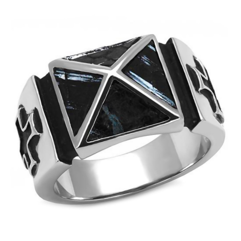 BA0083 BOBIJOO JEWELRY Ring Siegelring Pyramide malteserkreuz Tempelritter