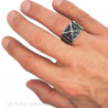 BA0083 BOBIJOO JEWELRY Ring Signet ring Pyramid maltese Cross knights Templar