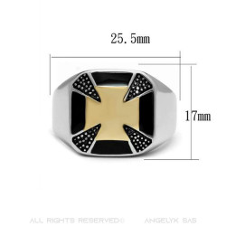 BA0084 BOBIJOO JEWELRY Ring Siegelring Kreuz von Malta Templer