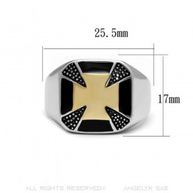 BA0084 BOBIJOO JEWELRY Ring Signet ring maltese Cross knights Templar