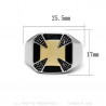 BA0084 BOBIJOO JEWELRY Ring Siegelring Kreuz von Malta Templer