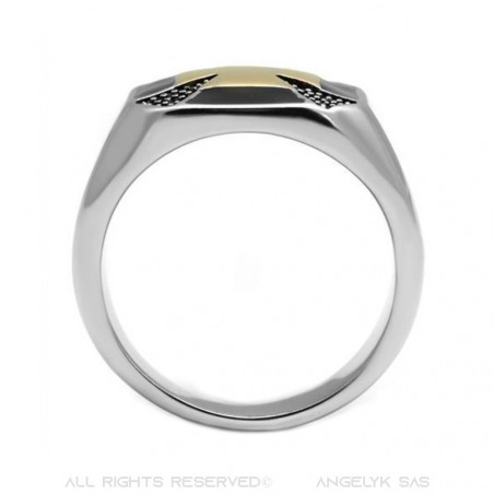 Bague Chevalière Croix de Malte Or Templier bobijoo