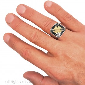 BA0084 BOBIJOO JEWELRY Ring Siegelring Kreuz von Malta Templer