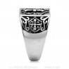 BA0085 BOBIJOO Jewelry Ring Siegelring Edelstahl Vergoldet Templer Kreuz Ecu