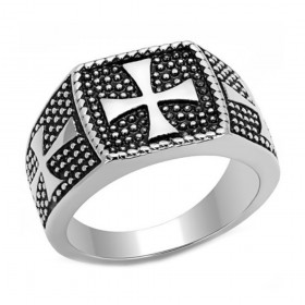 BA0087 BOBIJOO JEWELRY Ring Signet ring maltese Cross knights Templar