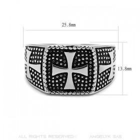 BA0087 BOBIJOO JEWELRY Ring Siegelring Kreuz von Malta Templer