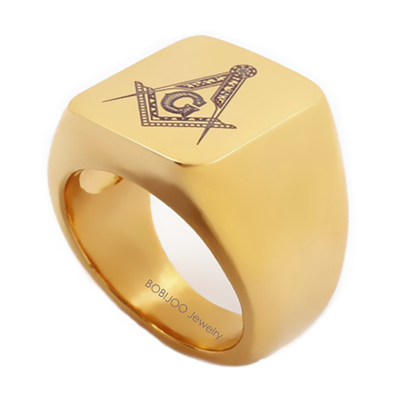 Chevalière Bague Franc-Maçonnerie Acier 3 Couleurs au Choix bobijoo Chevalière Bague Franc-Maçonnerie Acier 3 Couleurs au Choix bobijoo