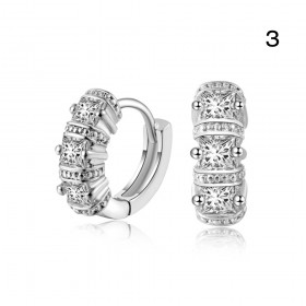 Boucles d'Oreilles 6 Modèles au Choix Plaqué Argent Zirconium bobijoo