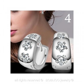 Boucles d'Oreilles 6 Modèles au Choix Plaqué Argent Zirconium bobijoo