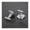 BM0004 BOBIJOO Jewelry Cufflinks, freemasonry Silver Engraved Square