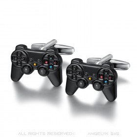 BM0024 BOBIJOO Jewelry Cufflinks Black Vintage Video Game Controller