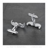 BM0037 BOBIJOO Jewelry Cufflinks Silver Mustache