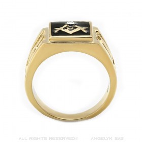 Ring Signet ring Masonic Square Gold-plated finish
