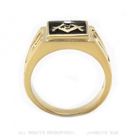 Ring Signet ring Masonic Square Gold-plated finish