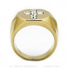 Ring Signet ring Cross Jesus Gold-plated finish