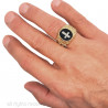 Ring Signet ring Cross Jesus Gold-plated finish