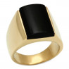 Ring Cabochon Vergoldet, weißgold Onyx