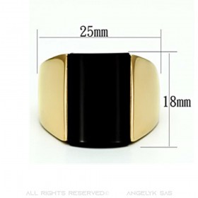 Anillo Cabujón De Oro Onyx