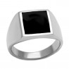 Ring Mit Cabochon-Onyx Quadrat