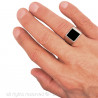 Ring Mit Cabochon-Onyx Quadrat