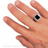 Ring Mit Cabochon-Onyx, Zirkon