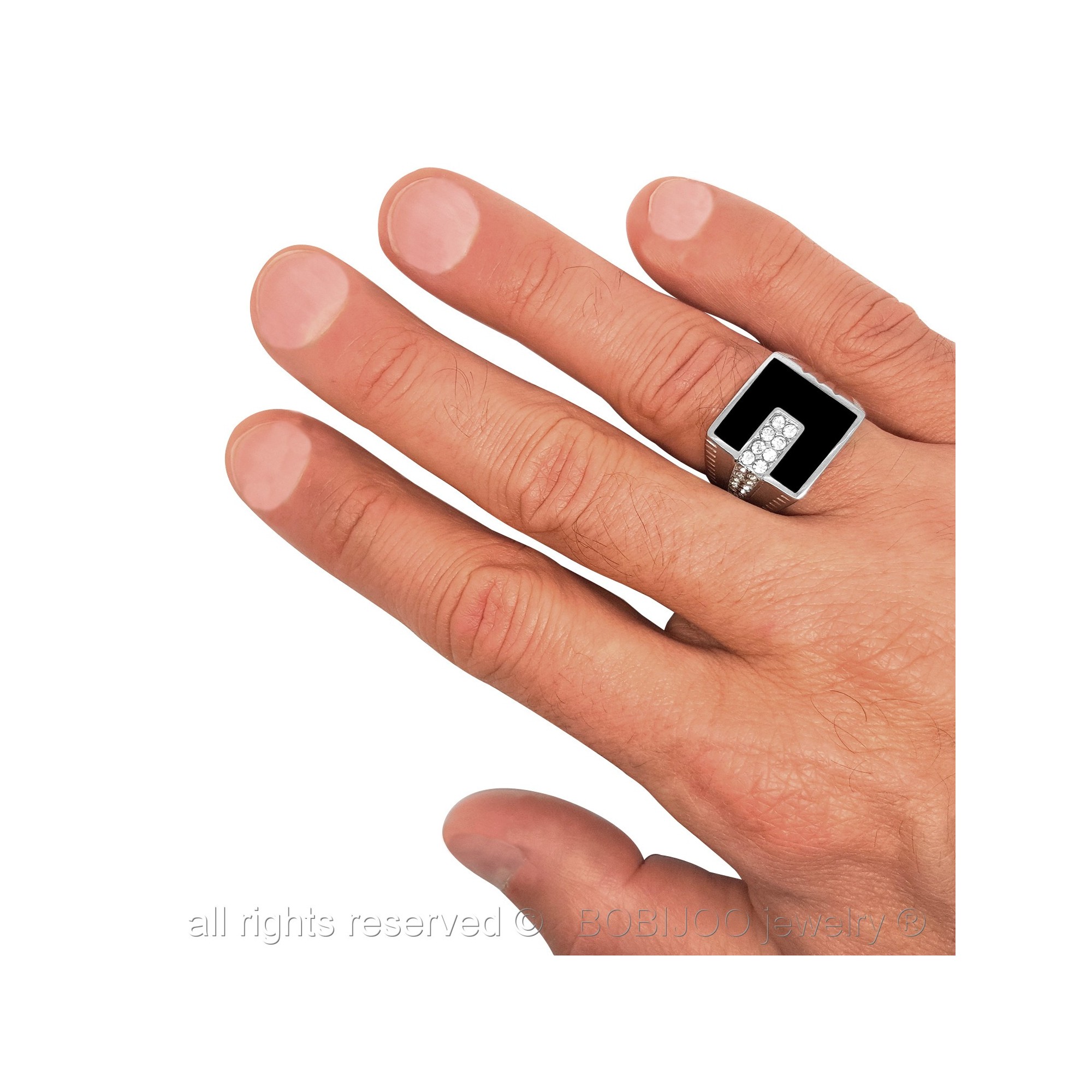 Zirconium Chevaliere CarrÃ©e Chevalière Or 375 Tons Diamant Carré MATY