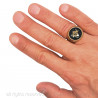 Ring Signet Masonic Oval Gold-plated finish