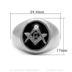 Ring Signet Masonic Oval Silver