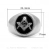 Ring Signet Masonic Oval Silver