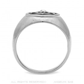 Ring Signet Masonic Oval Silver