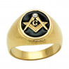 Ring Signet Masonic Oval Gold-plated finish