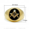 Ring Signet Masonic Oval Gold-plated finish