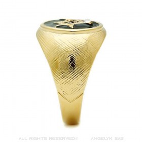 Ring Signet Masonic Oval Gold-plated finish