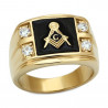 Ring Signet ring Masonic Square Gold-plated finish