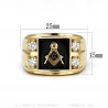 Ring Signet ring Masonic Square Gold-plated finish