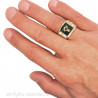 Ring Signet ring Masonic Square Gold-plated finish