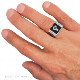Ring Signet Ring Masonic Square Silver