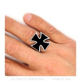 BA0206 BOBIJOO Jewelry Ring Cross of Malta Templar Knight Biker stainless Steel 316L