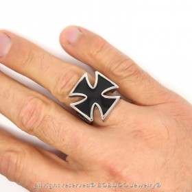 BA0210 BOBIJOO Jewelry Ring Signet ring Biker Templar Steel Man