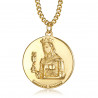 Pendentif Pompier Sainte Barbe Barbara Protectrice Acier Or bobijoo