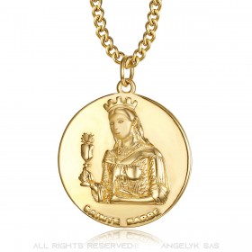 PE0252 BOBIJOO Jewelry Pendant Fireman St barbara's Barbara's Protective Steel Gold