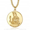 PE0252 BOBIJOO Jewelry Pendant Fireman St barbara's Barbara's Protective Steel Gold