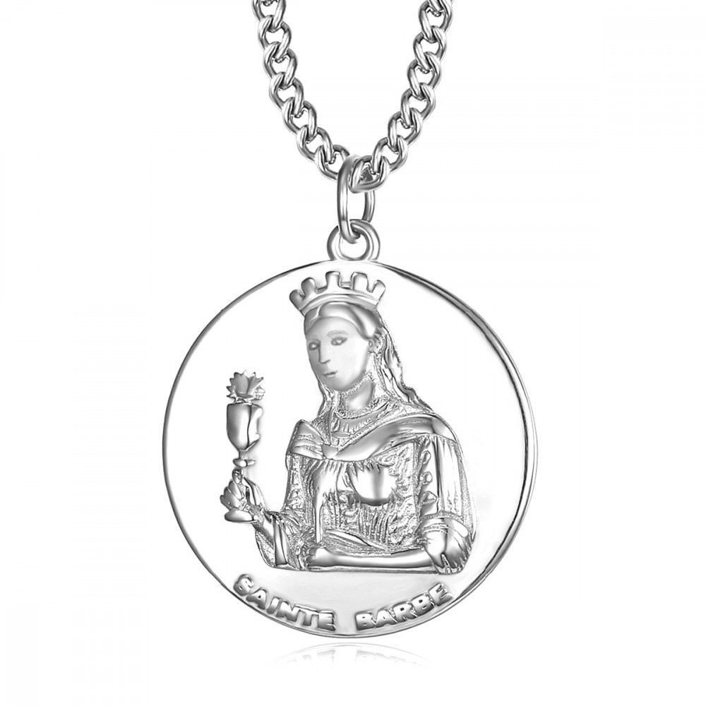 PE0253 BOBIJOO Jewelry Colgante de Bombero de San bárbara, Bárbara, Protectora de Acero