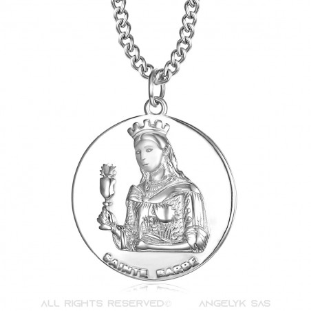 PE0253 BOBIJOO Jewelry Colgante de Bombero de San bárbara, Bárbara, Protectora de Acero