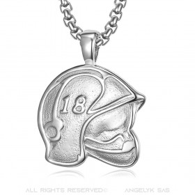 PE0255 BOBIJOO Jewelry Pendant Helmet Fireman France 18 Steel